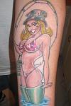 Troutbum 1975 new Tattoo on left forearm "Lady Luck"
