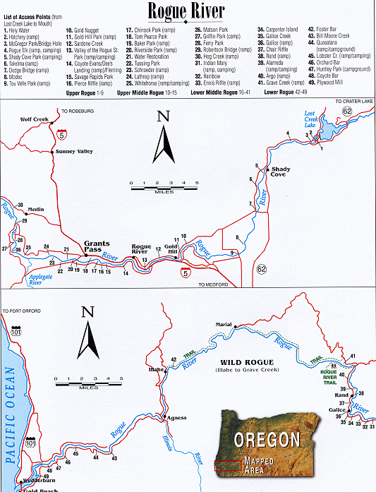 Rogue River Oregon Map Great Rivers Anglers Online