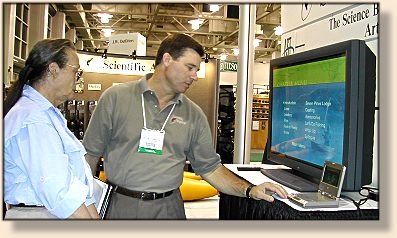 George Dierberger, head of Sales and Marketing
for SA showing me the new DVD
