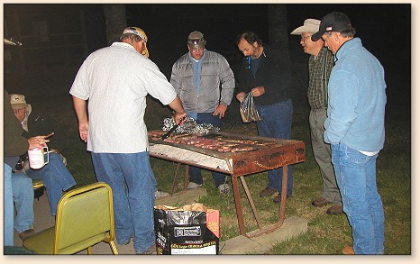 Grizz tending the grill