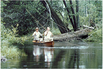 R.W. Summers
and Trout Unlimited founder George A. Griffith drift down the Au Sable River