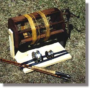 An antique Line Dryer that can strip off 30 yards of line in a minute.