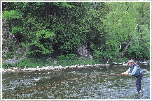 Guide Barney Jones fishes the Grand River faithfully