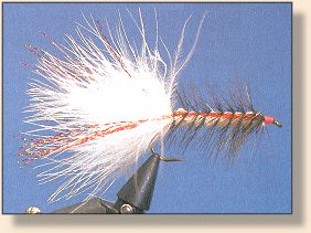 Woolly Bugger with red Flashabou stripe
