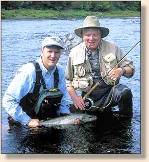 Author Chris Marshall on the right and grilse