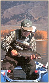 Author with typical cutthroat from Henry's Lake