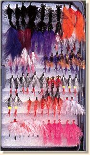 Brightly colored steelhead flies