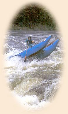 Cataraft set up to run Rainie Falls