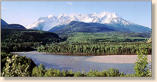 Seven Sisters Mountains and the Skeena River