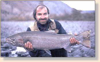 Ehor Boyanowsky with 27 pound fly-caught steelhead