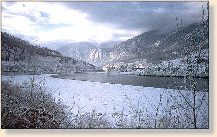 The Thompson River Valley with a dusting of snow