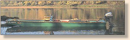 Modern fiberglass jonboat on the White