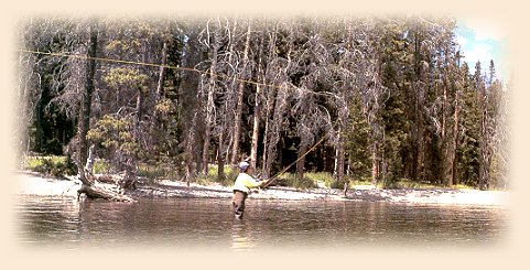 Author's wife on Yellowstone Lake