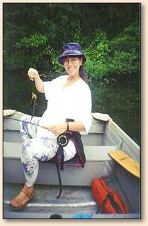 Marta using canoe seat