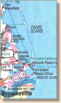 Lower Laguna Madre map