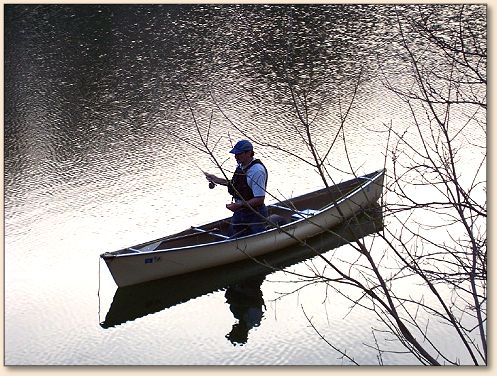 Joe in his solo canoe