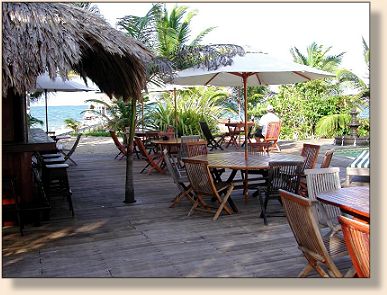 Poolside deck and tables
