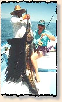 Mary, SailFish and guide Enrique