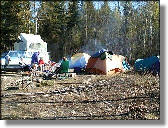 Bob's camper and family tents