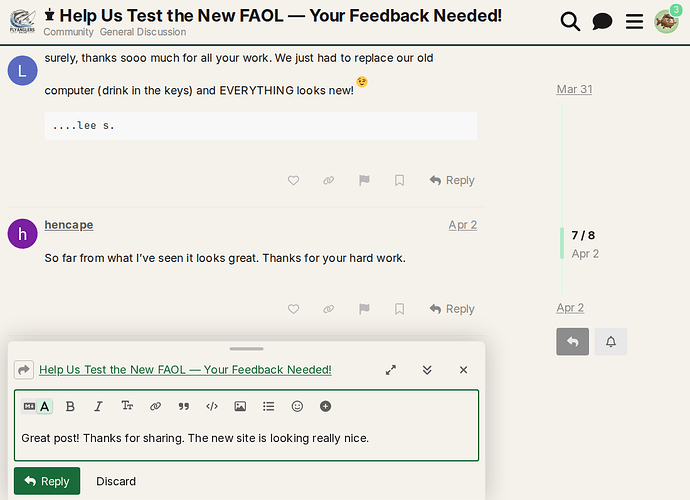 The reply composer with preview